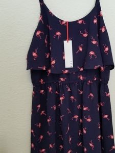 Elle tiered flamingo dress